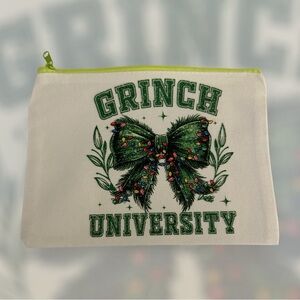 NWOT Grinch University cosmetic/pencil case. Made to order